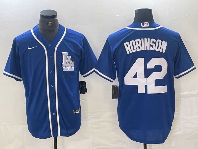 Mens Los Angeles Dodgers #42 Jackie Robinson Blue Cool Base Stitched Baseball Jersey->los angeles dodgers->MLB Jersey